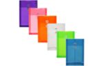 6 1/4 x 9 1/4 Plastic Envelopes with Button & String Tie Closure - Open End - (Pack of 12) Assorted