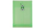 6 1/4 x 9 1/4 Plastic Envelopes with Button & String Tie Closure - Open End - (Pack of 12) Green