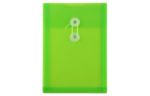 6 1/4 x 9 1/4 Plastic Envelopes with Button & String Tie Closure - Open End - (Pack of 6) Lime Green