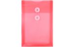 6 1/4 x 9 1/4 Plastic Envelopes with Button & String Tie Closure - Open End - (Pack of 12) Red