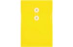6 1/4 x 9 1/4 Plastic Envelopes with Button & String Tie Closure - Open End - (Pack of 12) Yellow