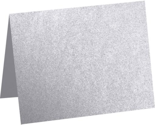 A1 Folded Card (3 1/2 x 4 7/8) Silver Metallic