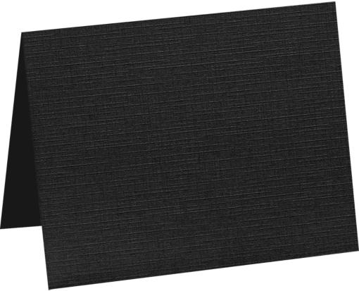 A1 Folded Card (3 1/2 x 4 7/8) Black Linen