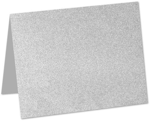 A1 Folded Card (3 1/2 x 4 7/8) Silver Sparkle