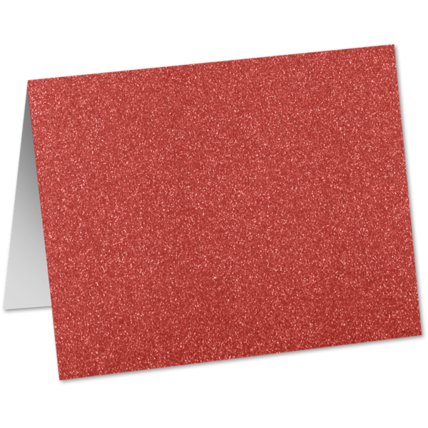 A1 Folded Card (3 1/2 x 4 7/8) Holiday Red Sparkle