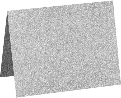 A2 Folded Card (4 1/4 x 5 1/2) Silver Sparkle
