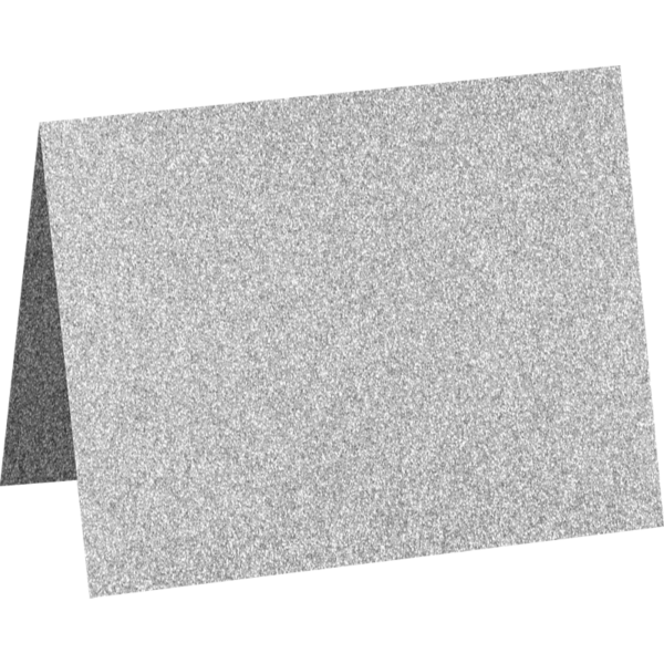 A2 Folded Card (4 1/4 x 5 1/2) Silver Sparkle