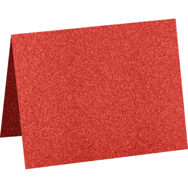 A2 Folded Card (4 1/4 x 5 1/2) Holiday Red Sparkle