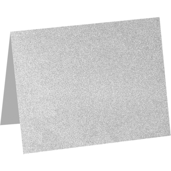 A6 Folded Card (4 5/8 x 6 1/4) Silver Sparkle