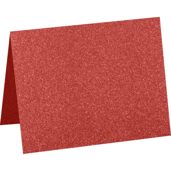 A6 Folded Card (4 5/8 x 6 1/4) Holiday Red Sparkle