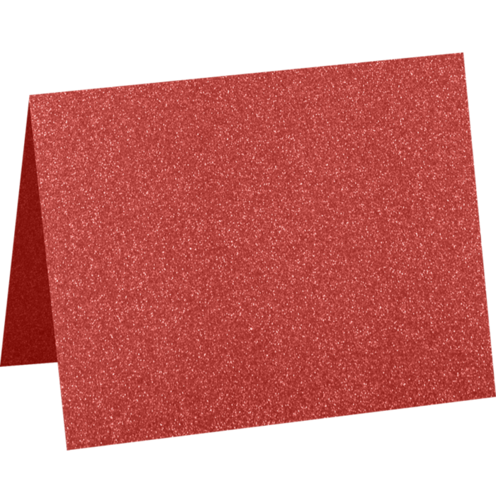 A6 Folded Card (4 5/8 x 6 1/4) Holiday Red Sparkle