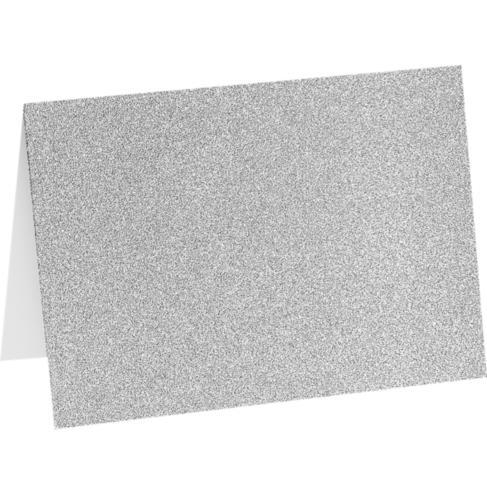 A7 Folded Card (5 1/8 x 7 ) Silver Sparkle