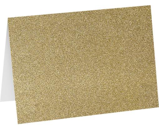 A7 Folded Card (5 1/8 x 7 ) Gold Sparkle