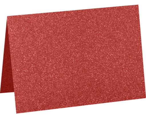 A7 Folded Card (5 1/8 x 7 ) Holiday Red Sparkle