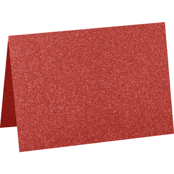 A7 Folded Card (5 1/8 x 7 ) Holiday Red Sparkle
