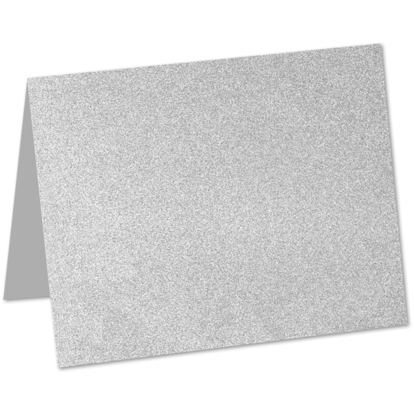 A9 Folded Card (5 1/2 x 8 1/2) Silver Sparkle