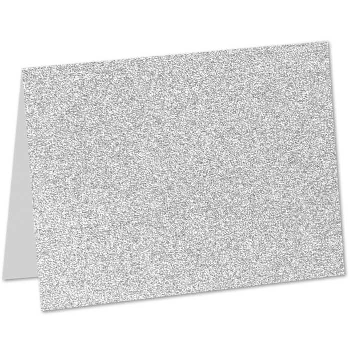 #17 Mini Folded Card (2 9/16 x 3 9/16) Silver Sparkle