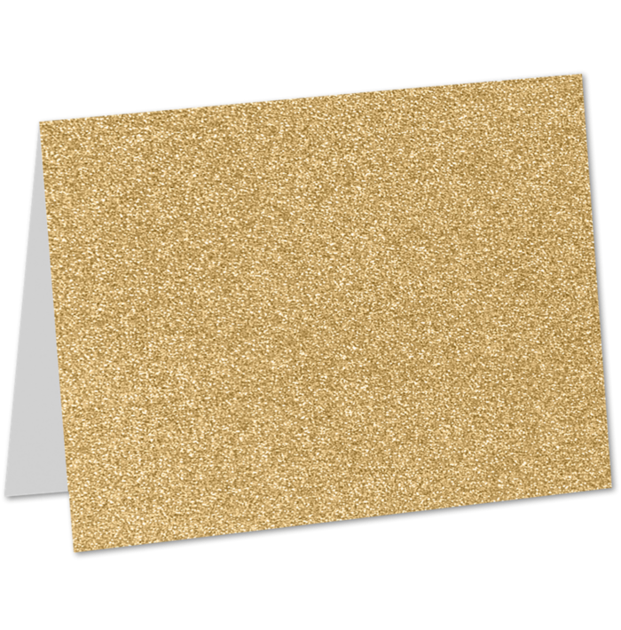 #17 Mini Folded Card (2 9/16 x 3 9/16) Gold Sparkle
