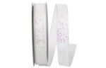 5/8" Glitter Mono Sheer Ribbon, 25 Yards White