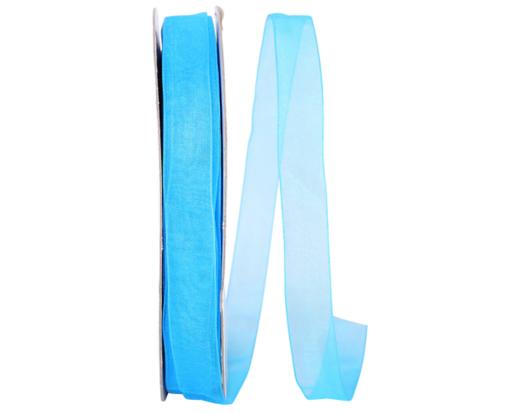 5/8" Chiffon Mono Sheer Ribbon, 100 Yards Turquoise