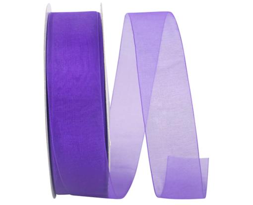 1 1/2" Chiffon Mono Sheer Ribbon, 100 Yards Purple