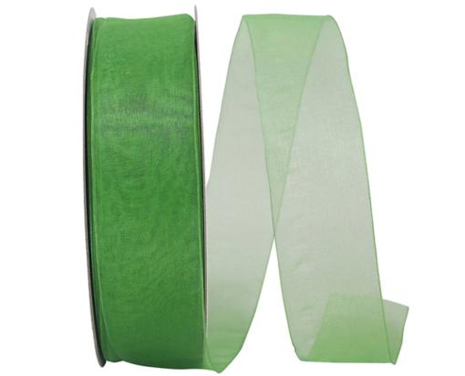 1 1/2" Chiffon Mono Sheer Ribbon, 100 Yards Emerald Green
