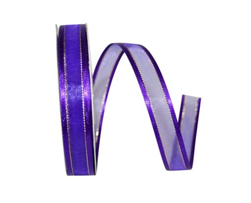 5/8" Sheer Satin Edge Metallic Ribbon, 25 Yards Purple