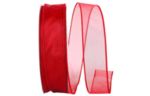 1 1/2" Sheer Lovely Value Wired Edge Ribbon, 50 Yards Scarlet