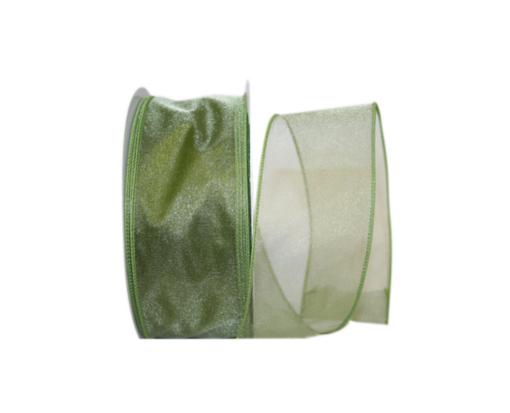 2 1/2" Sheer Lovely Value Wired Edge Ribbon, 50 Yards Moss