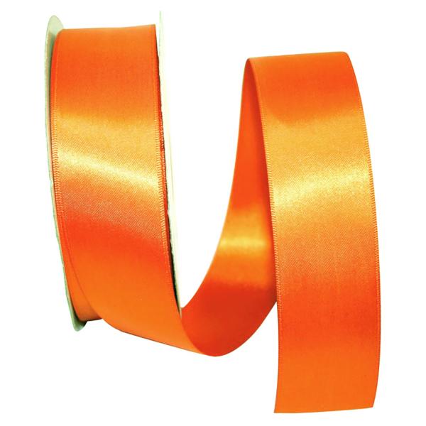 Double Faced Poly Satin Ribbon, 1/2 inch - Mandarin Orange - The