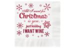 Holiday Cocktail Napkin (25 per pack) - (4 3/4 x 4 3/4) All I Want for Christmas