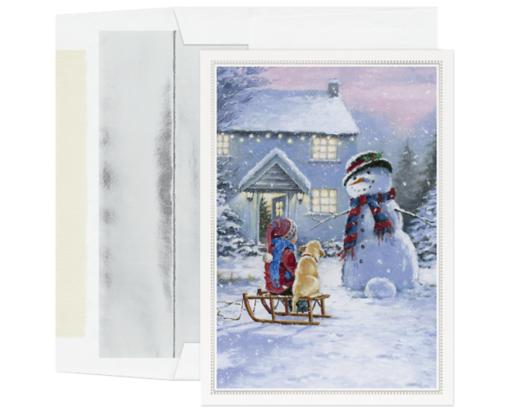 5 5/8  x 7 7/8 Folded Card Set (Pack of 16) Winter Friends