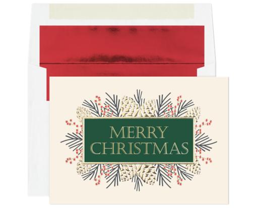 5 5/8  x 7 7/8 Folded Card Set (Pack of 15) Pines of Christmas