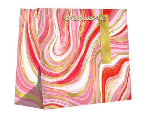 Medium (10 x 8 x 4) Gift Bag - (Pack of 120) Marbleized Red