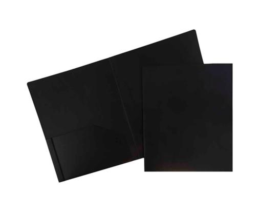Two Pocket Heavy Duty Plastic Presentation Folders (Pack of 6) Black
