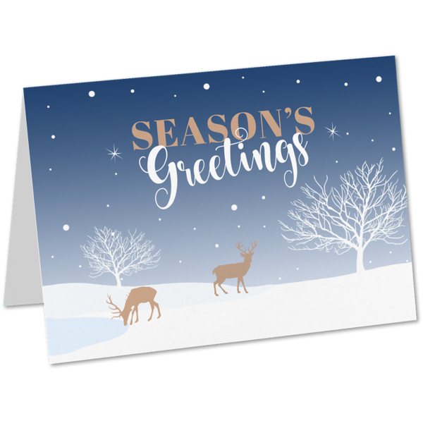 5 x 7 Folded Card Set (Set of 25) Seasons Greetings