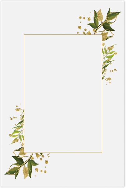 Floral Green & Gold 5 x 7 Envelopes | Invitations | (5 x 7) 
