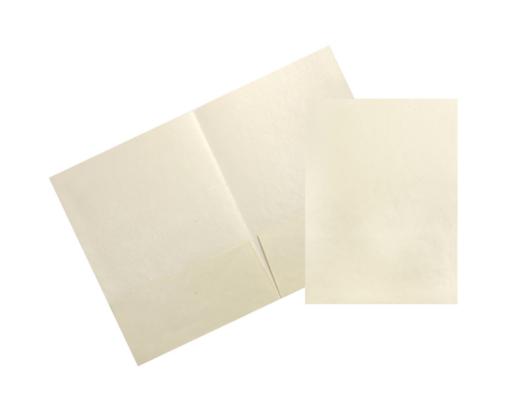 Two Pocket Handmade Presentation Folders (Pack of 6) Metallic Ivory