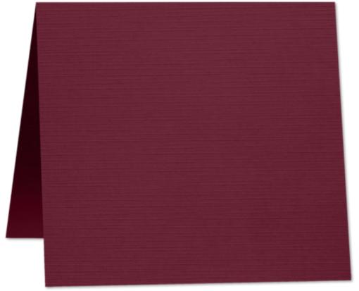 5 x 5 Square Folded Card Burgundy Linen