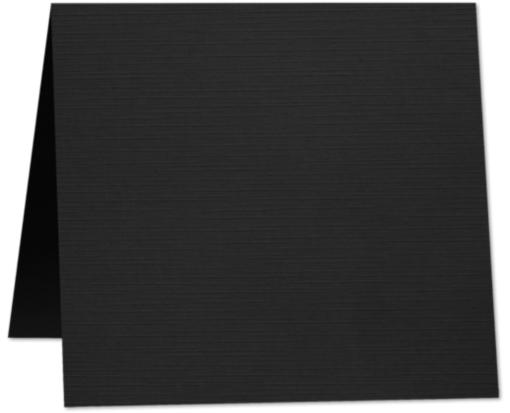 5 x 5 Square Folded Card Black Linen