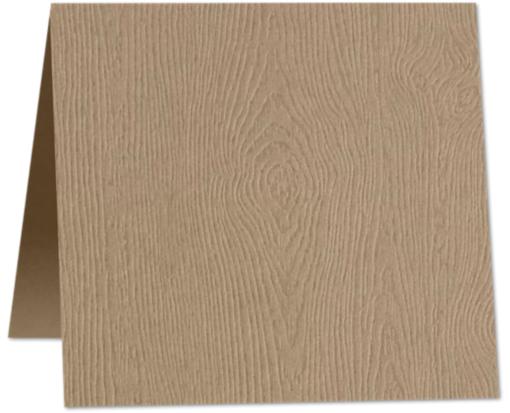 5 x 5 Square Folded Card Oak Woodgrain