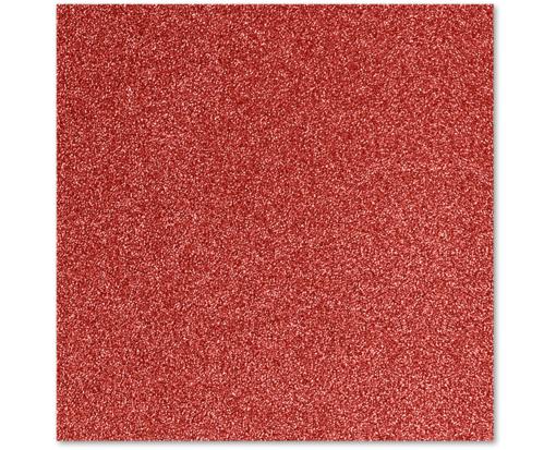 6 1/4 x 6 1/4 Flat Card Holiday Red Sparkle