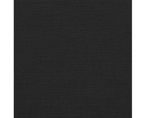 6 3/4 x 6 3/4 Square Flat Card Black Linen