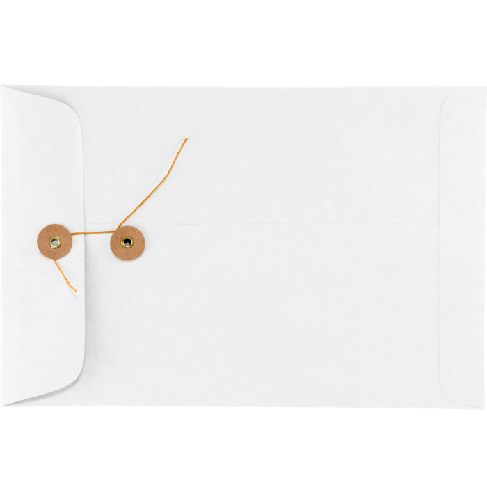 6 x 9 Button & String Envelope 28lb. White