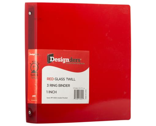 10 3/8 x 1 x 11 5/8 Plastic 1 inch Binder, 3 Ring Binder (Pack of 1) Red
