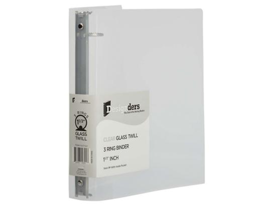 10 3/8 x 1 1/2 x 11 5/8 Plastic 1.5 inch Binder, 3 Ring Binder (Pack of 1) Clear