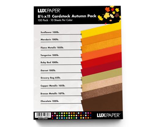 8 1/2 x 11 Cardstock Variety Pack of 100 Autumn