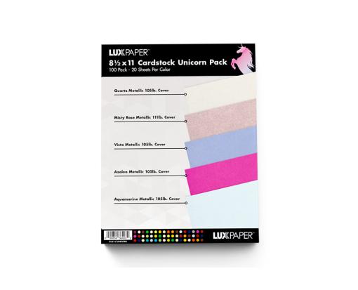 8 1/2 x 11 Cardstock Variety Pack of 100 Unicorn Variety Assorted
