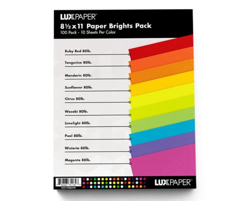 8 1/2 x 11 Paper Brights Variety Pack of 100 Brights