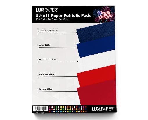 8 1/2 x 11 Paper Patriotic Variety Pack of 100 Patriotic